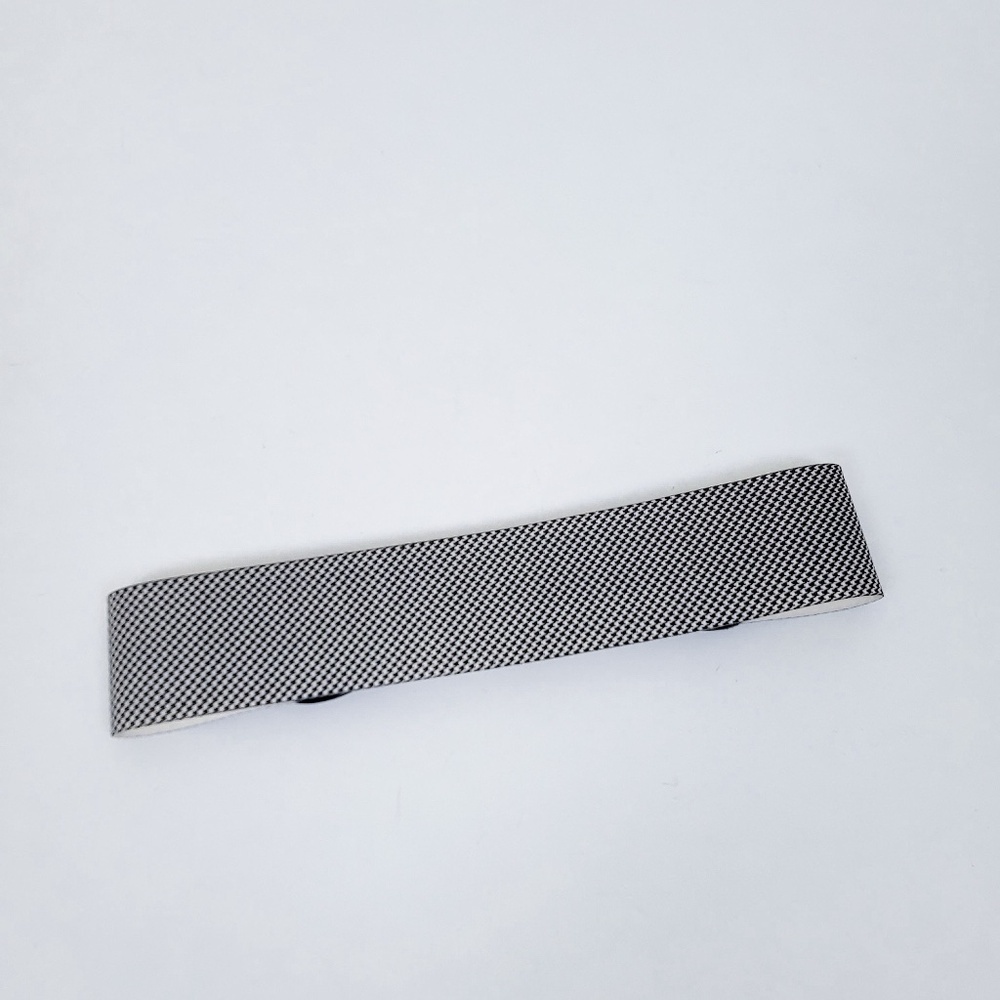 90s Houndstooth Belt Wide Buckle Thick Suede Black White - Picture 10 of 12